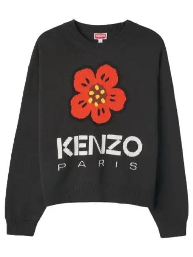 Balk Flower Jumper Knit Black - KENZO - BALAAN 1