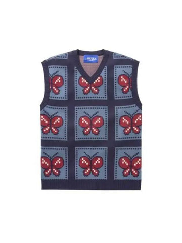 Awake New York Butterfly Sweater Vest Blue - AWAKE NY - BALAAN 1