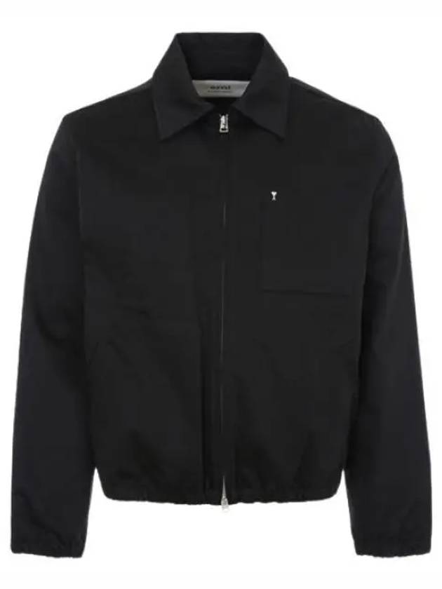 Heart Logo Zip-up Jacket Black - AMI - BALAAN 2