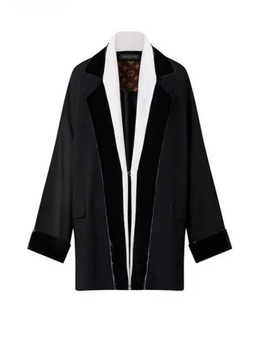 Velvet Trim Robe Jacket 1AC1XC - LOUIS VUITTON - BALAAN 2