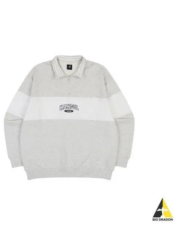 College half zip up sweatshirt 1758 Oatmeal - KANGOL - BALAAN 1