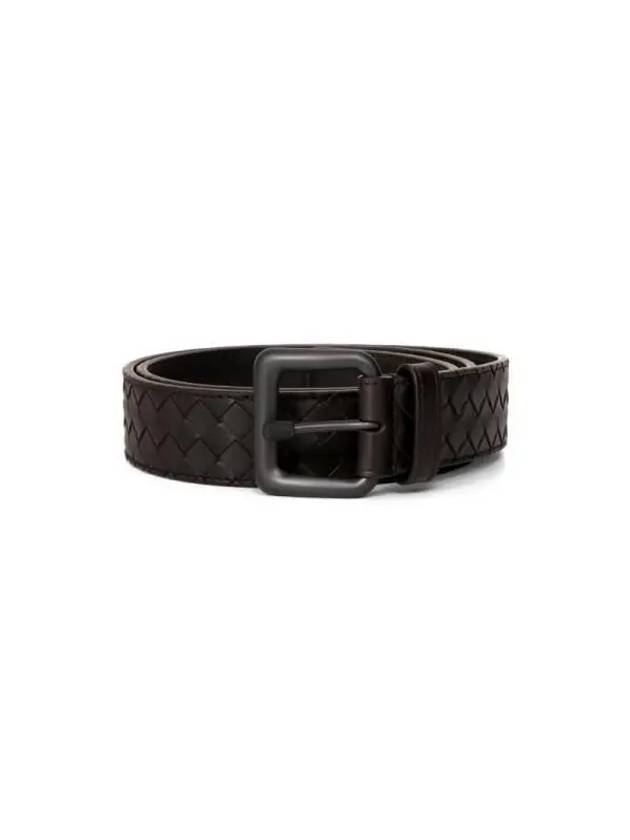 Intrecciato Leather Belt Espresso - BOTTEGA VENETA - BALAAN 3