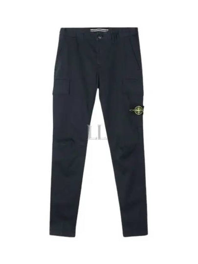 Logo Patch Cargo Straight Pants Navy - STONE ISLAND - BALAAN 2