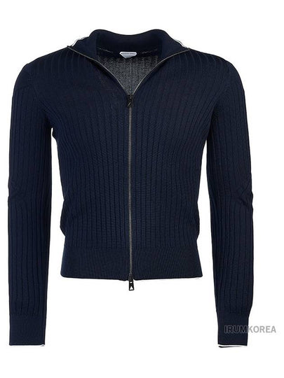 Knit Zip Up Jacket Navy - BOTTEGA VENETA - BALAAN 2