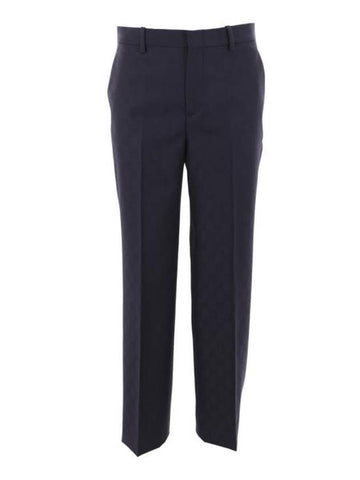 GG Wool Straight Pants Dark Blue - GUCCI - BALAAN 1