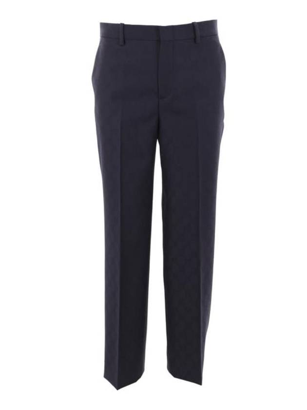 GG Wool Straight Pants Dark Blue - GUCCI - BALAAN 3