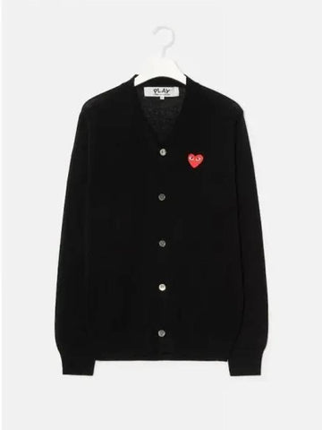 Men s Red Heart Wappen Spring Fall Cardigan Black Domestic Product GM0023071272739 - COMME DES GARCONS PLAY - BALAAN 1