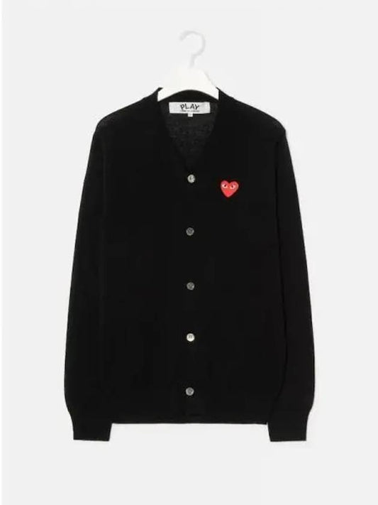Men s Red Heart Wappen Spring Fall Cardigan Black Domestic Product - COMME DES GARCONS PLAY - BALAAN 1