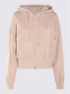 Embroidered Logo Zip-Up Hoodie Beige - ACNE STUDIOS - BALAAN 3