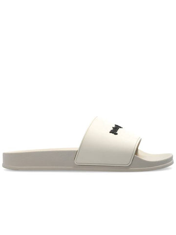 Palm Angels Slides With Logo, Men's, Grey - PALM ANGELS - BALAAN 1