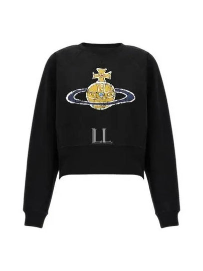 Logo Print Cotton Sweatshirt Black - VIVIENNE WESTWOOD - BALAAN 2