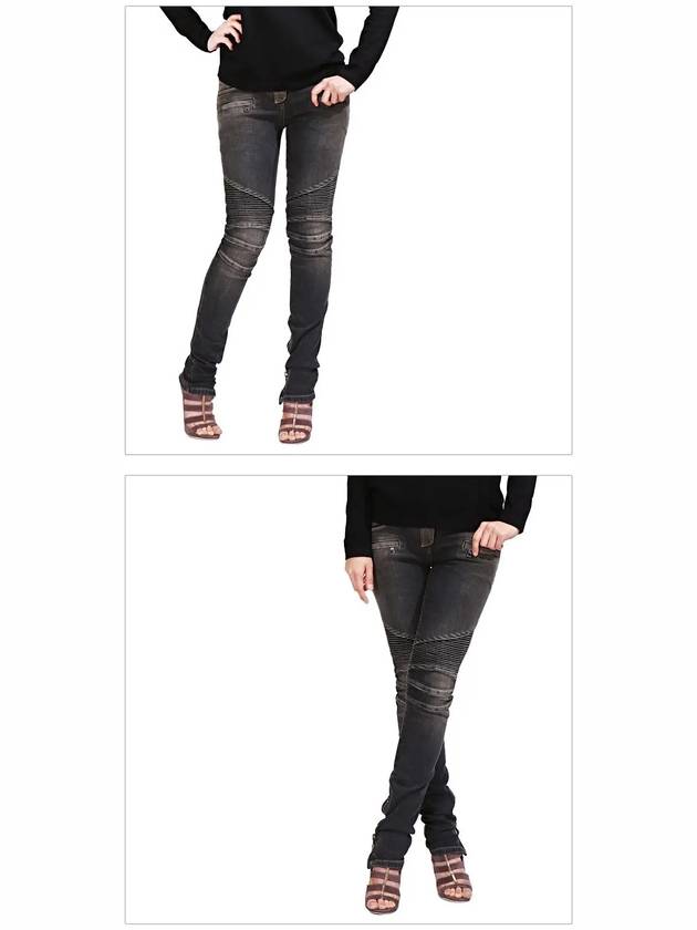 Women's Biker Washing Skinny Jeans Black - BALMAIN - BALAAN 5