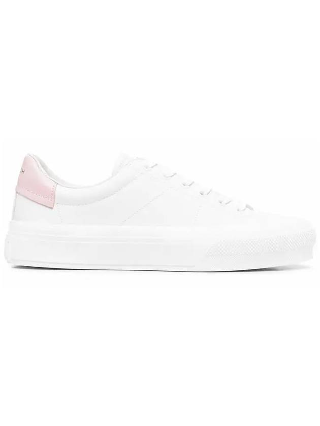 two-tone pink tab leather sneakers white - GIVENCHY - BALAAN.