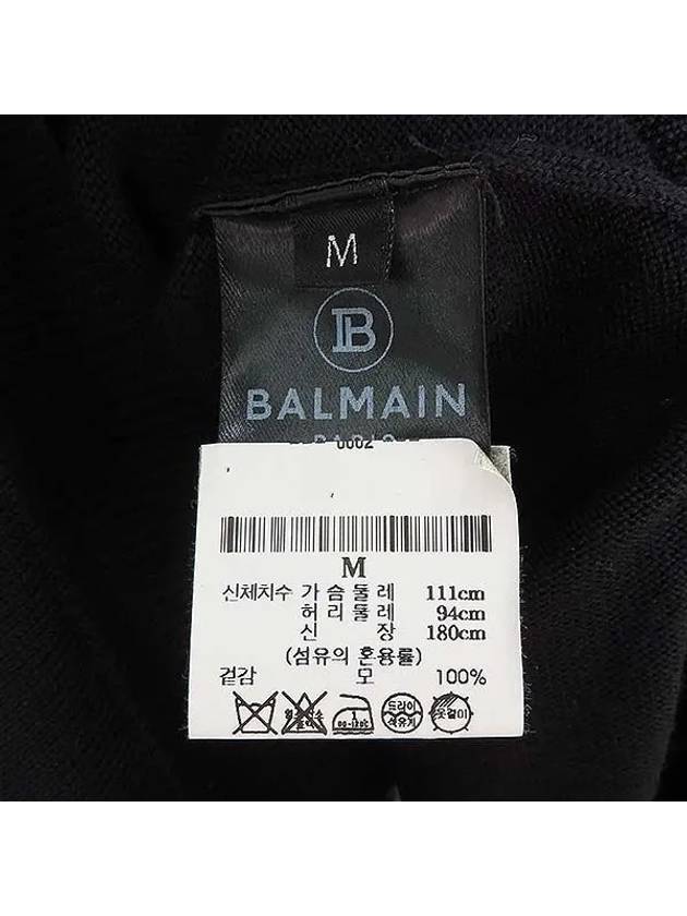 Black color wool 100 side zipper men s round neck knit size M - BALMAIN - BALAAN 5