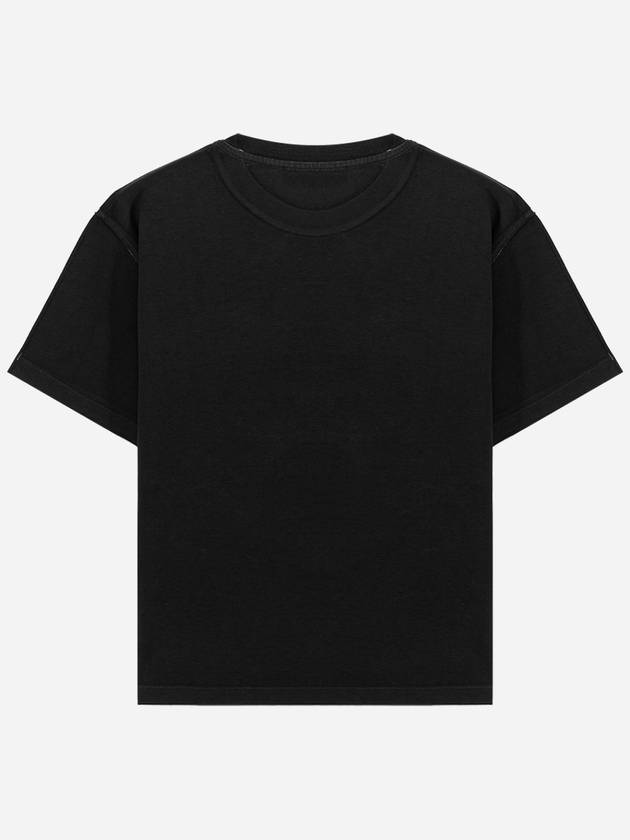 Logo Print Cotton Short Sleeve T-Shirt Black - MIU MIU - BALAAN 5