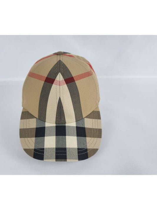 Embroidered Logo Check Cotton Ball Cap Beige - BURBERRY - BALAAN 2