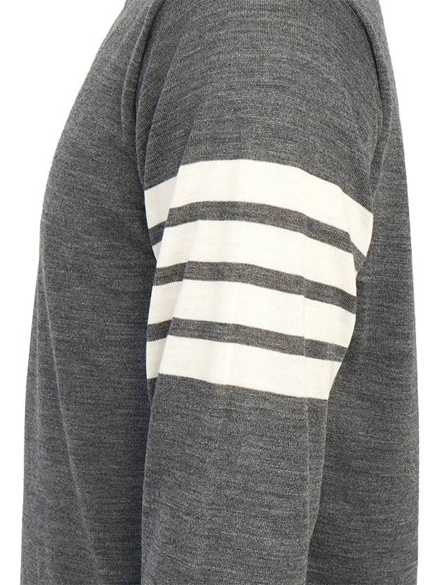 4 Bar Armband Classic Merino Wool Knit Top Medium Grey - THOM BROWNE - BALAAN 9