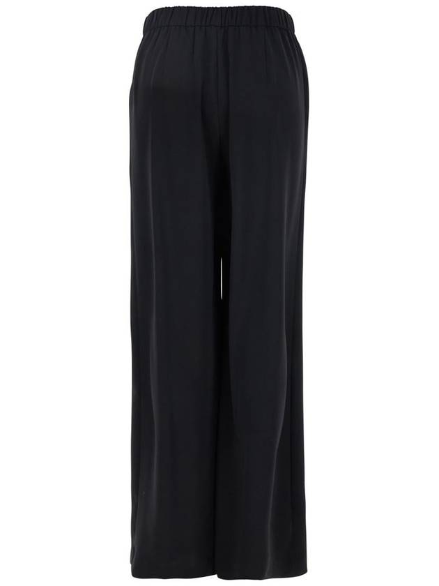 Black Pants With Wide Leg And Elastic Rear Waist In Tech Fabric Woman - P.A.R.O.S.H. - BALAAN 2