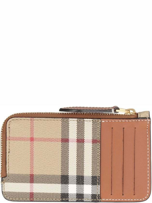 Vintage Check Zipper Card Wallet Beige - BURBERRY - BALAAN 3