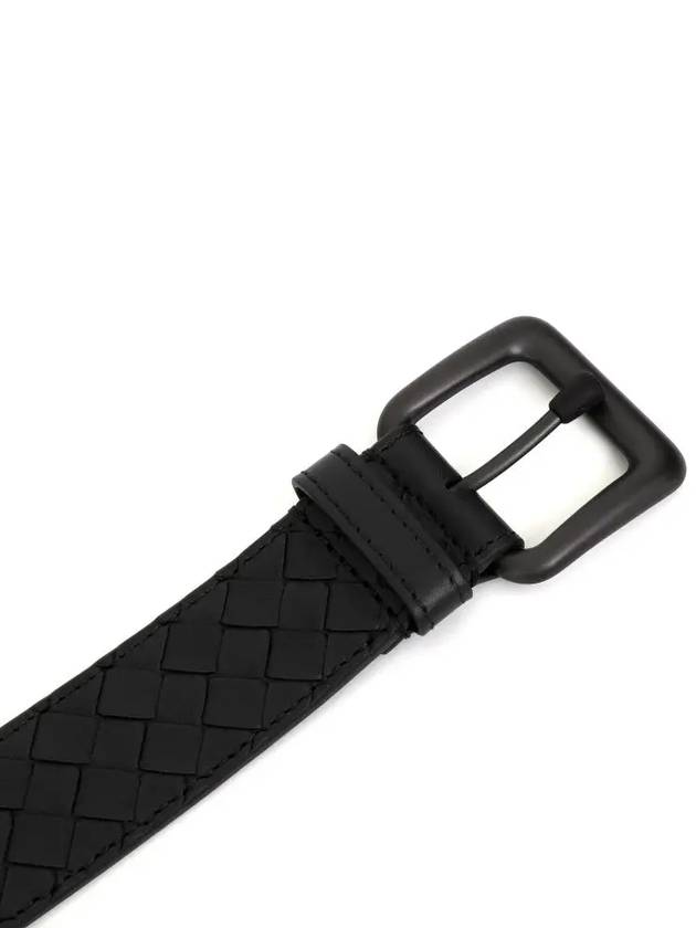 Intrecciato Leather Belt Black - BOTTEGA VENETA - BALAAN 6