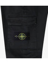 Stretch Cotton Cargo Straight Pants Black - STONE ISLAND - BALAAN 5