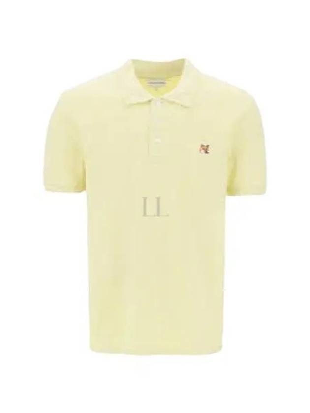 Fox Head Patch Classic Short Sleeve Polo Shirt  Light Yellow - MAISON KITSUNE - BALAAN 2