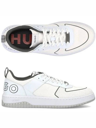 Logo Print Lace-Up Low Top Sneakers White - HUGO BOSS - BALAAN 2