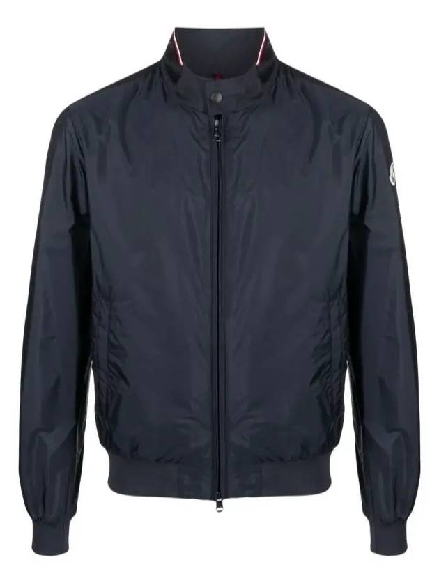 REPPE Logo Patch Neck Button Jacket Blue Navy Men's Jacket 1A00155 68352 775 - MONCLER - BALAAN 1