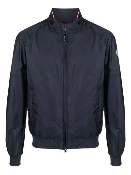 REPPE Logo Patch Neck Button Jacket Blue Navy Men's Jacket 1A00155 68352 775 - MONCLER - BALAAN 1