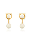 Gancini Pearl Earrings Gold - SALVATORE FERRAGAMO - BALAAN 2