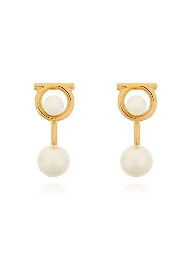 Gancini Pearl Earrings Gold - SALVATORE FERRAGAMO - BALAAN 6