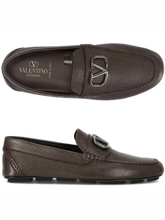 V Logo Signature Loafers Brown - VALENTINO - BALAAN 2