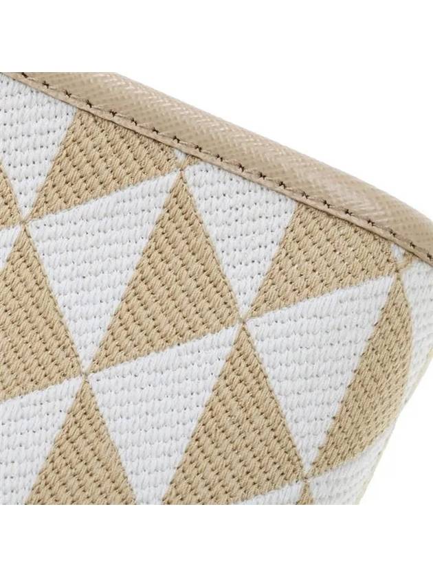 Symbol Embroidered Fabric Mini Bag Beige Chalk - PRADA - BALAAN.