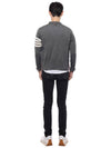 Men's Sustainable Classic Diagonal Wool Cardigan Medium Grey - THOM BROWNE - BALAAN 6