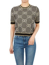 Women's Wool Blend Jacquard Knit Top Grey - GUCCI - BALAAN 6