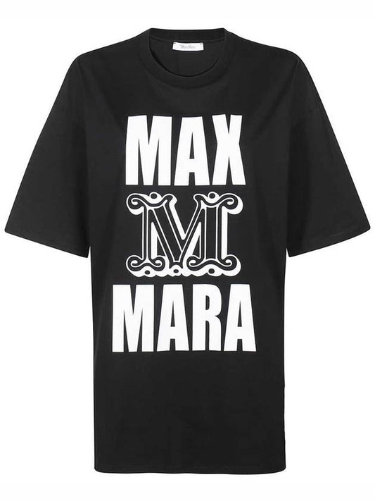 Carlo Cotton Short Sleeve T-Shirt Black - MAX MARA - BALAAN 2
