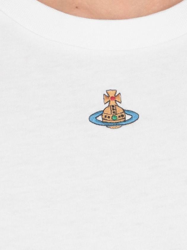 Embroided ORB Peru Short Sleeve T-Shirt White - VIVIENNE WESTWOOD - BALAAN 6