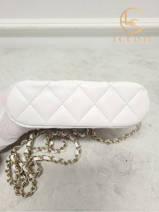 Used luxury goods Lewis It White caviar classic half moon chain mini bag - CHANEL - BALAAN 7