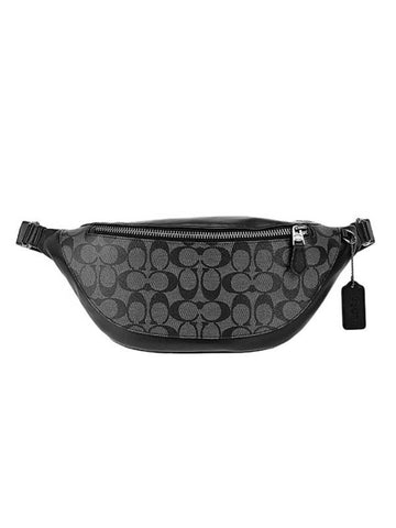 Warren Signature Canvas Belt Bag Black - COACH - BALAAN.