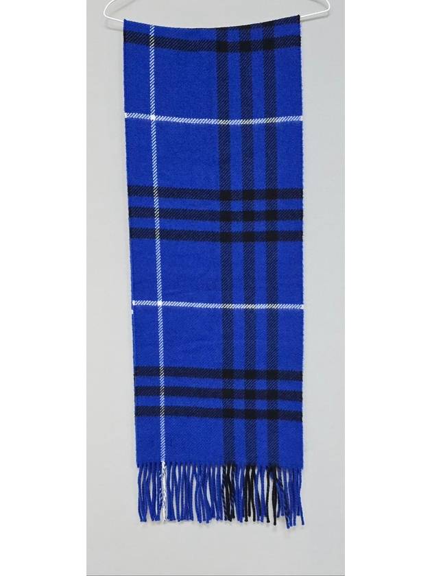 Fringe check wool cashmere blend muffler - BURBERRY - BALAAN 4