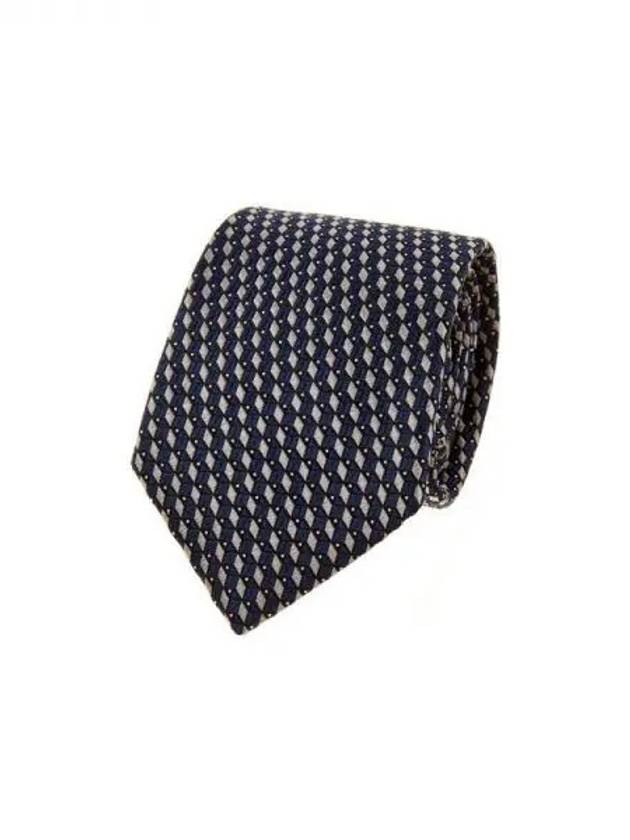 Men s Diamond Pattern Silk Tie Dark Blue 271303 - GIORGIO ARMANI - BALAAN 1