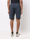 Men's Waffen Patch Cotton Fleece Bermuda Shorts Avio Blue - STONE ISLAND - BALAAN.