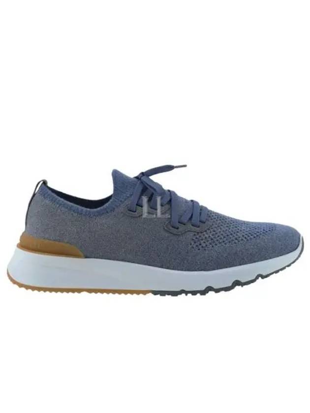 Stretch Knit Low Top Sneakers Blue - BRUNELLO CUCINELLI - BALAAN 2