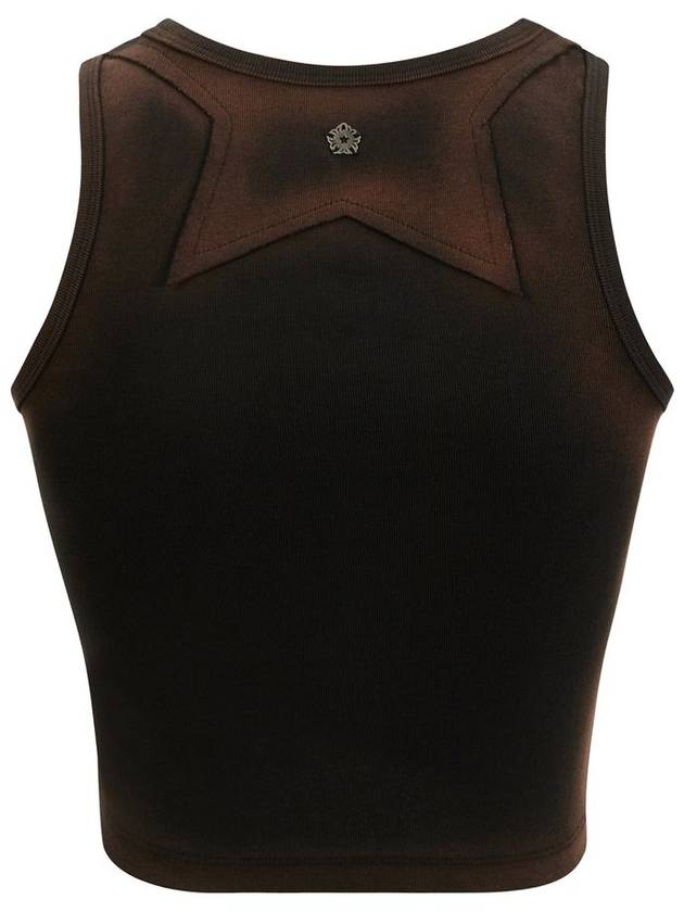 Women's Runway Bleach Washing Logo Recycled Sleeveless Black - ULKIN - BALAAN 3