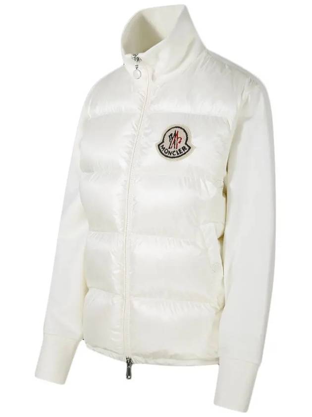 Logo Patch Knit Padded Zip-up Jacket White - MONCLER - BALAAN 4