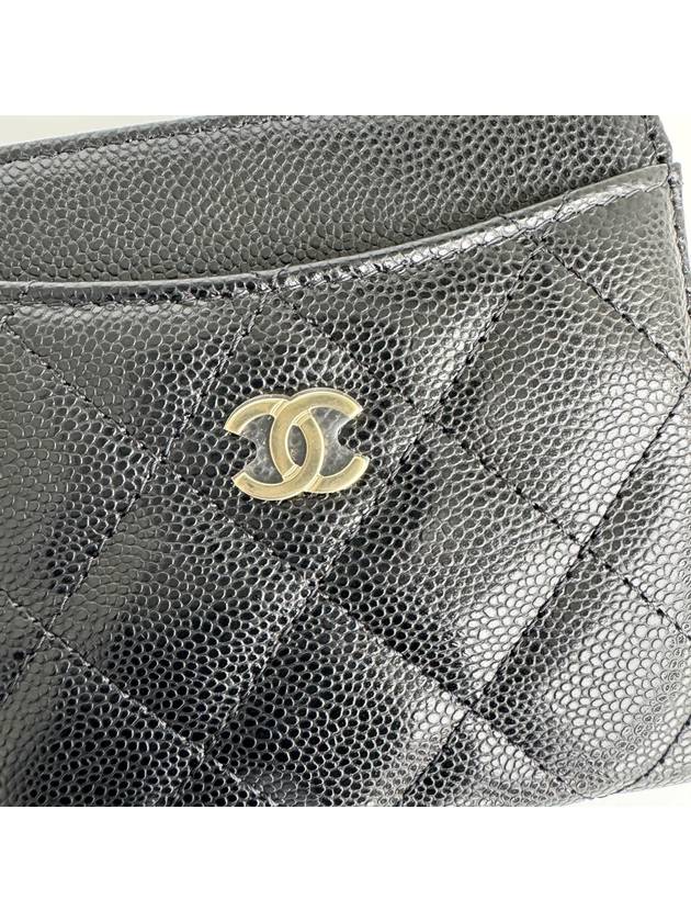 Gold Zipper Classic Grained Calfskin Card Holder Black - CHANEL - BALAAN 3