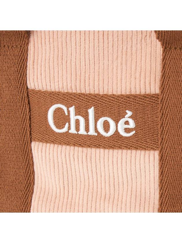 Logo Embroidered Corduroy Cross Bag Pink - CHLOE - BALAAN 8