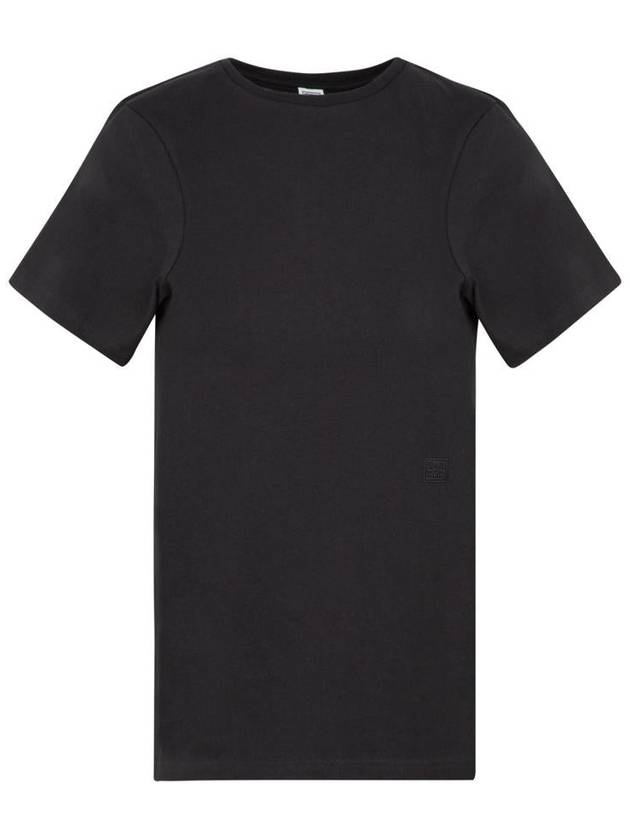 Embroidered Logo Cotton Short Sleeve T-Shirt Black - TOTEME - BALAAN 2