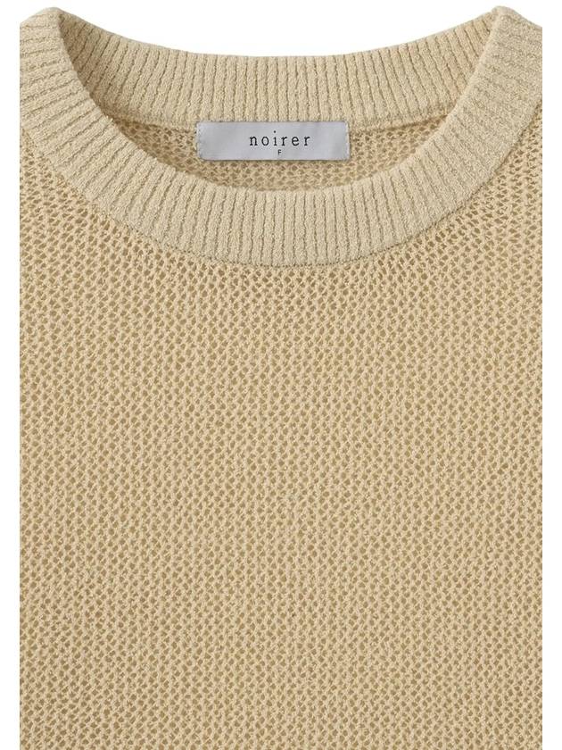 Cotton Net Loose Fit Knit Top Pale Yellow - NOIRER FOR WOMEN - BALAAN 10