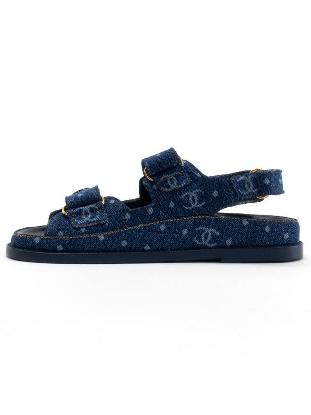 Velcro leather sandals BLUE 36 5 G35927 - CHANEL - BALAAN 9